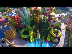 Équipement de jeu d'aventure aquatique, toboggan en fibre de verre en spirale